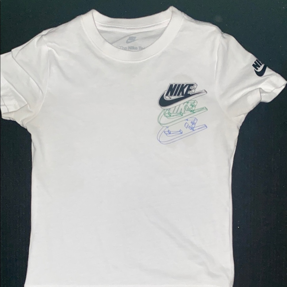 Nike Kids White Tee with Graphic Logo